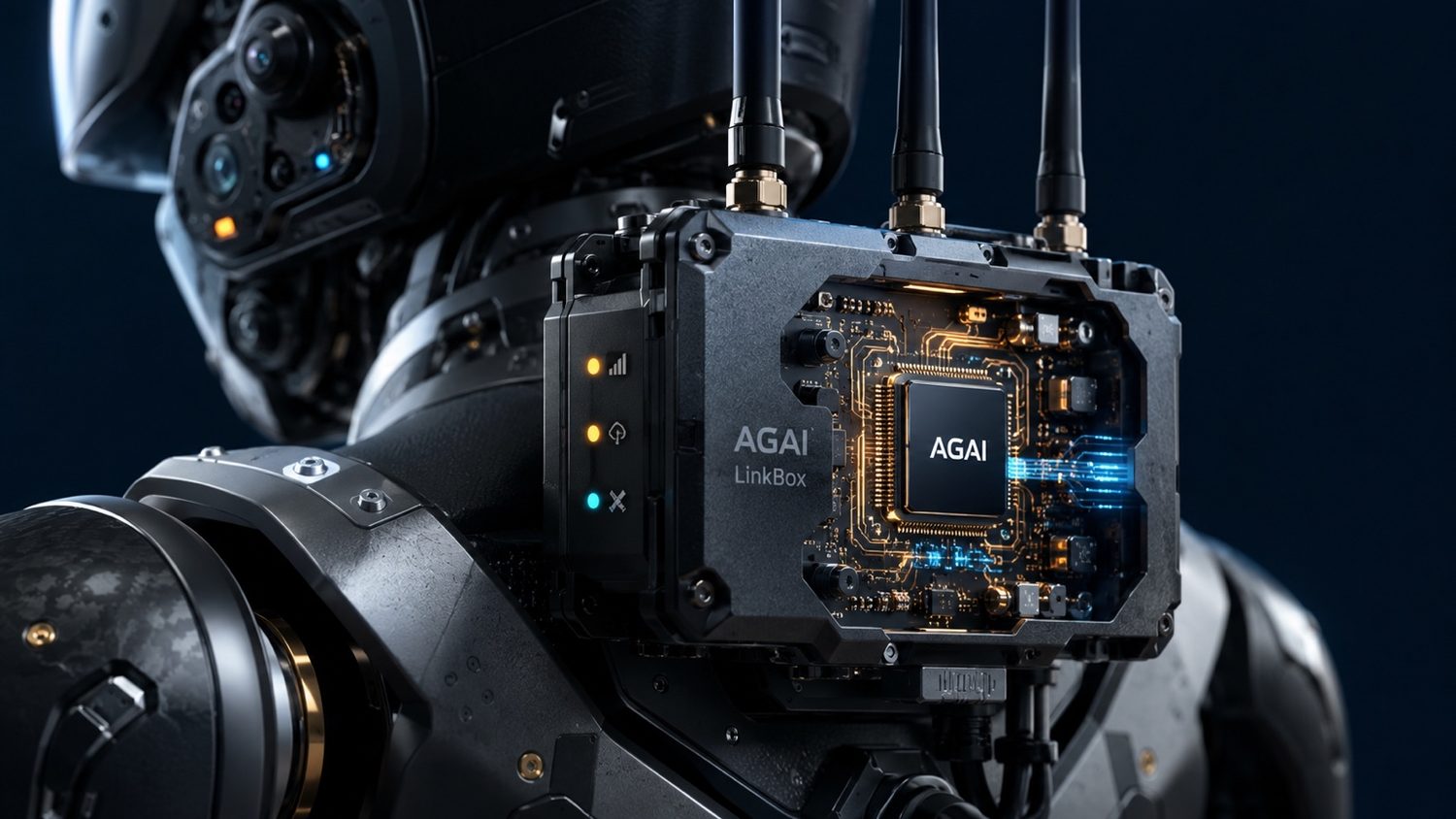AGAI concept visualization of LinkBox and AGAI Chip on an autonomous platform