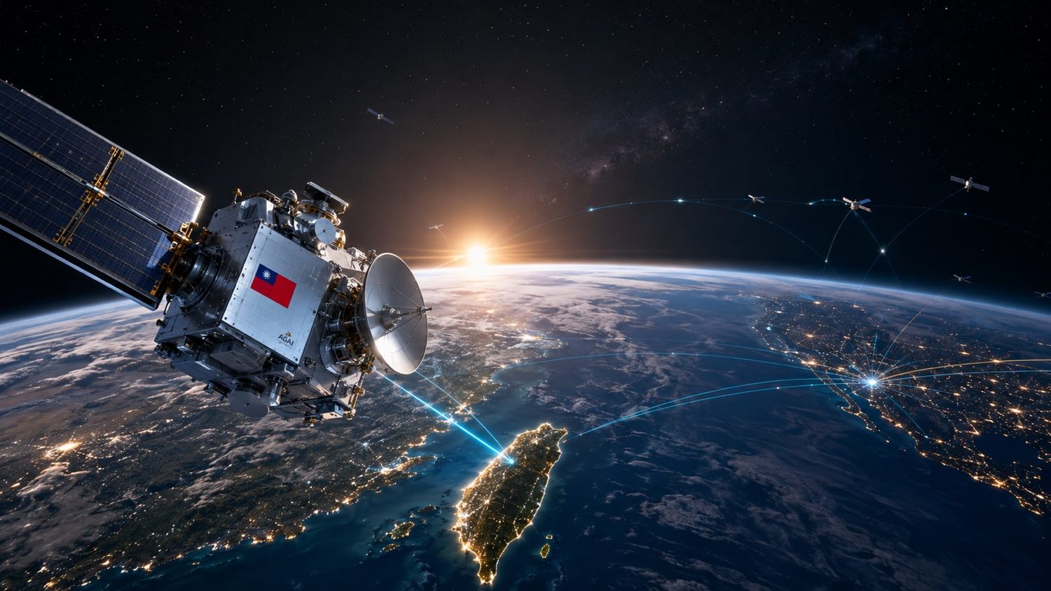 AGAI concept visualization of satellite connectivity over Taiwan