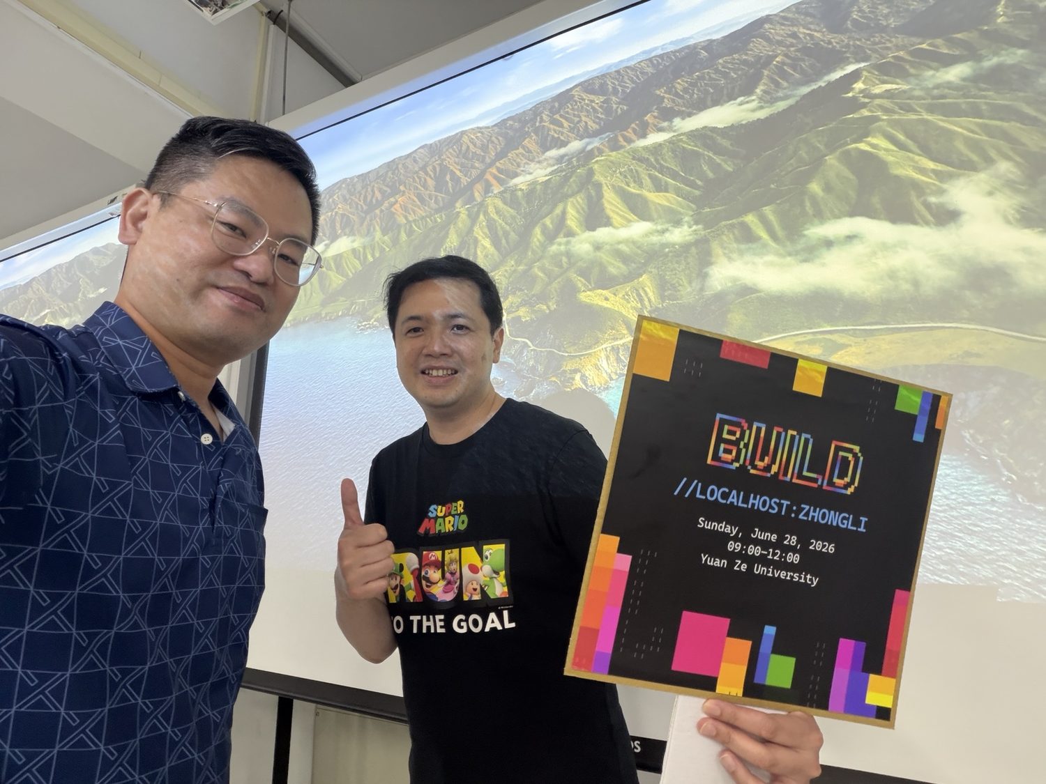 Joel Lin at a BUILD hackathon event