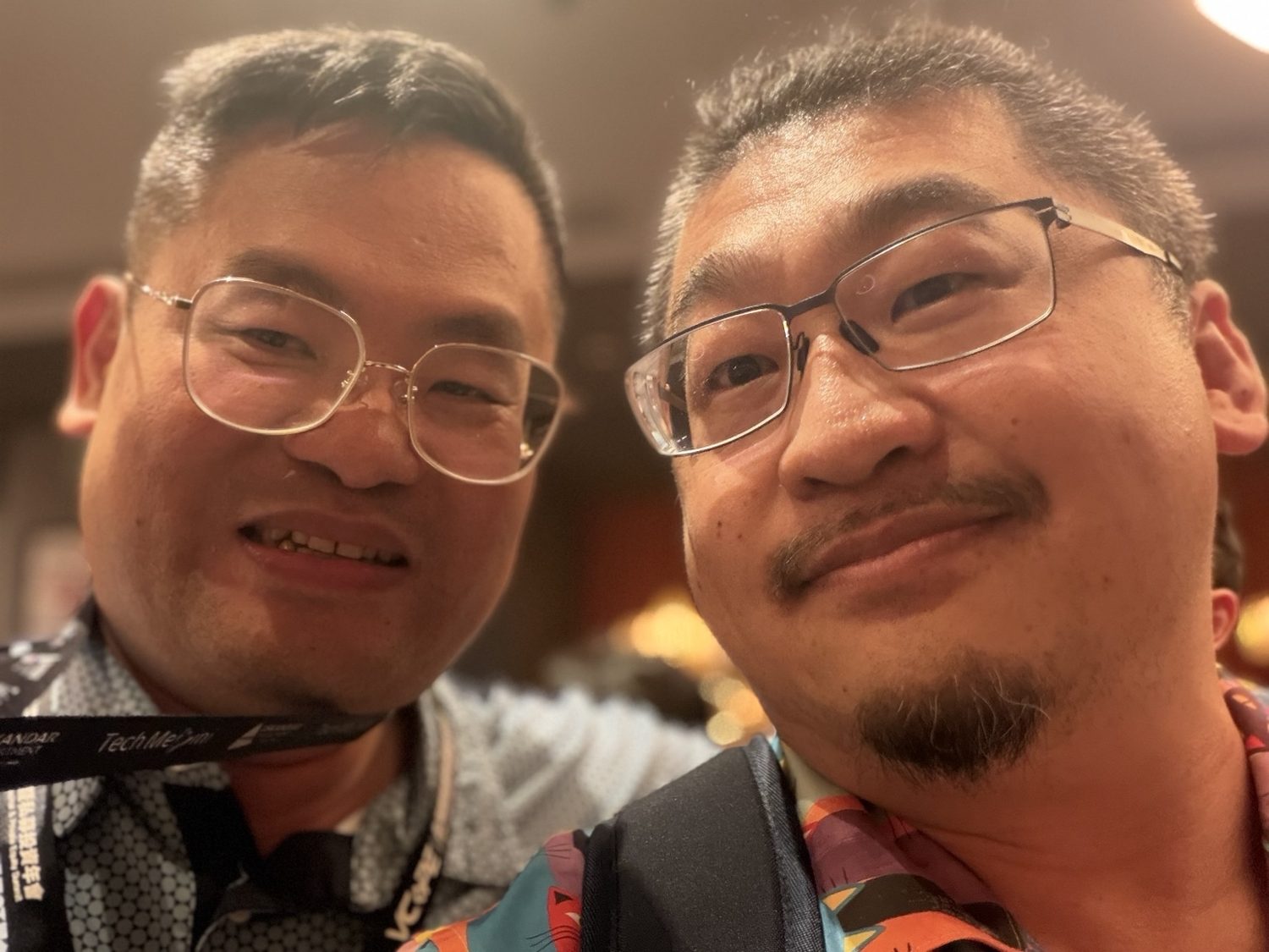 Joel Lin with an AI community participant