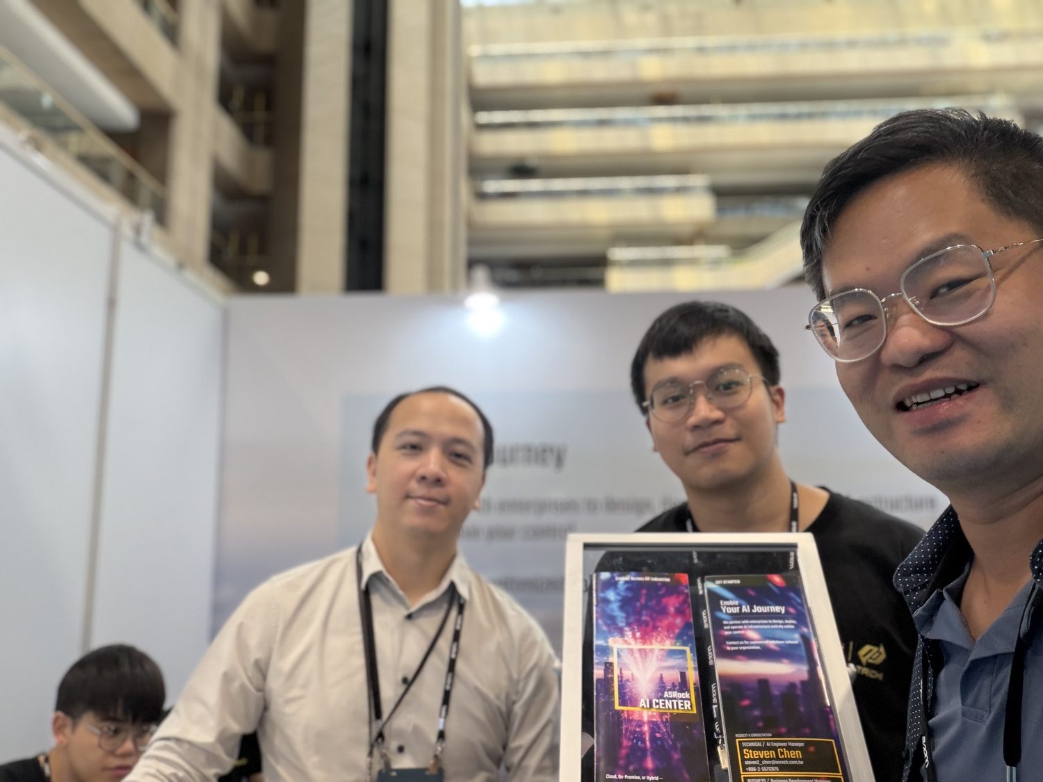 Joel Lin reviewing a technology demonstration
